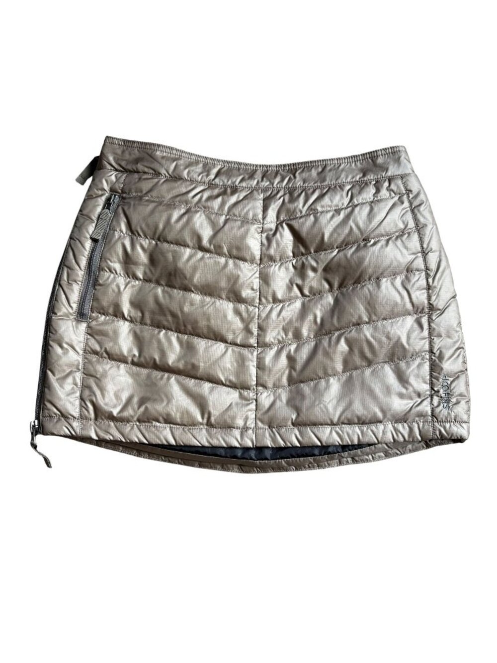Skhoop Mini Skirt Goose Down Insulated Ski Womens Small Brown